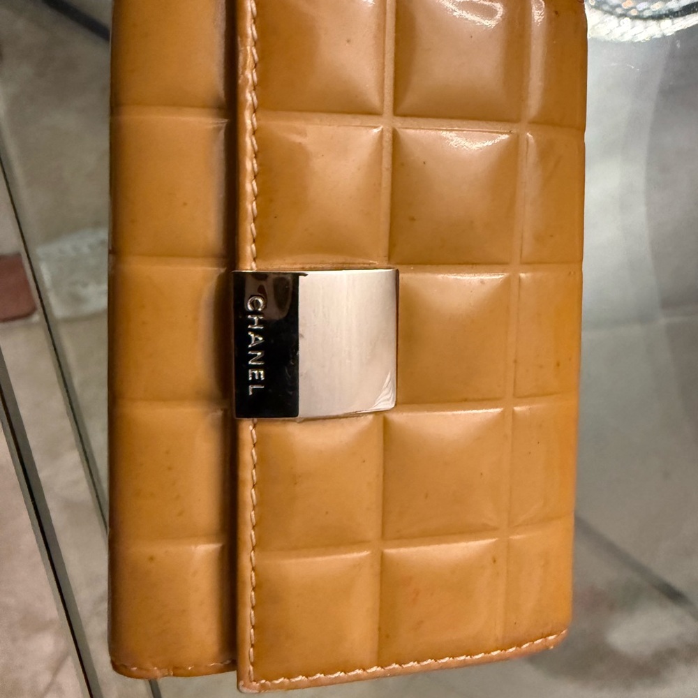 CHANEL Tan Quilted Wallet
